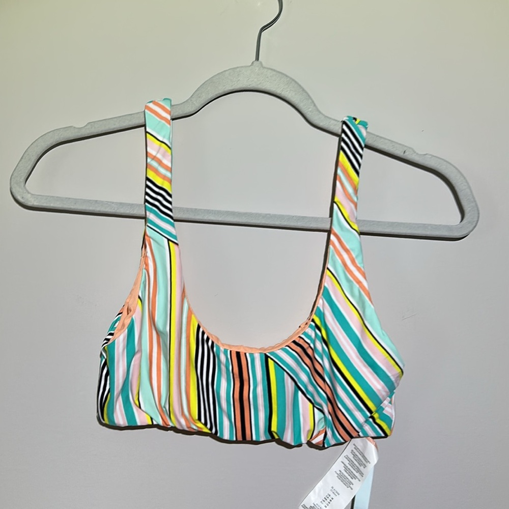 The Bikini Lab Blue and Orange Bikini top medium NWT